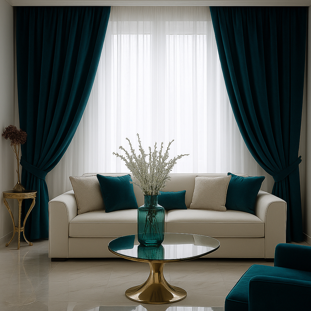 Draperie Velvet 104 – Albastru Petrol Închis Blackout din Catifea de Lux
