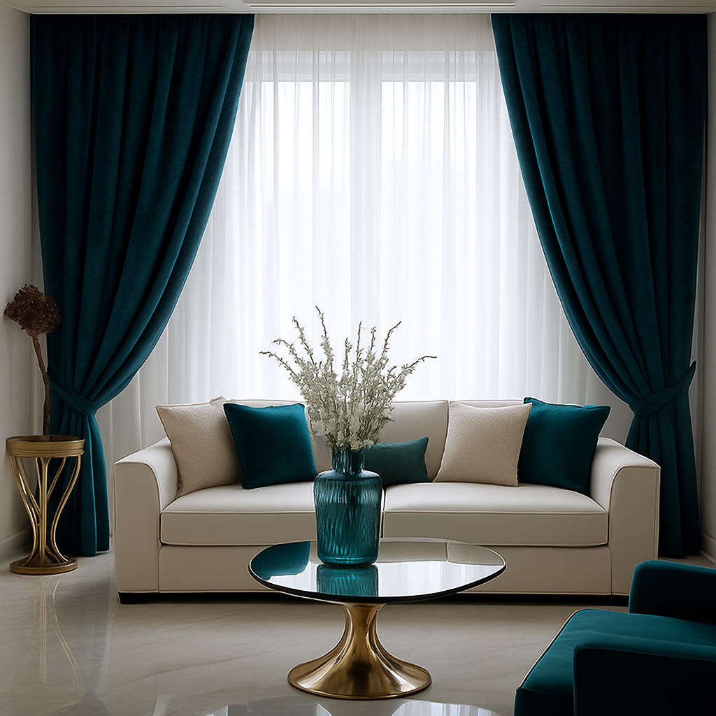 Draperie Velvet 22 – Albastru Petrol Blackout din Catifea de Lux