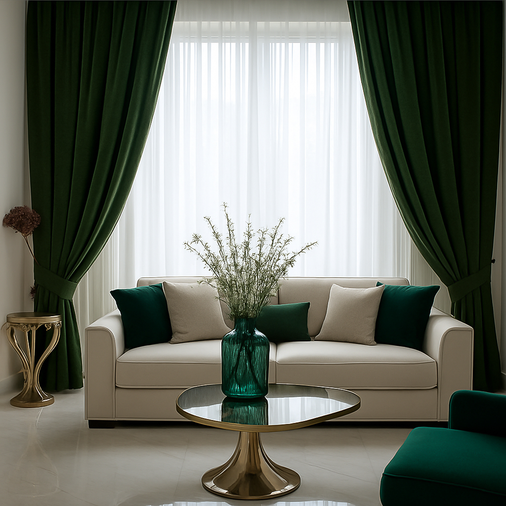 Draperie Velvet 304 – Verde Smarald Închis Blackout din Catifea de Lux