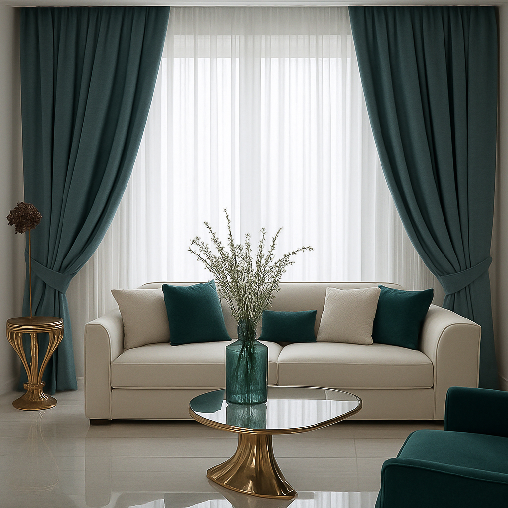 Draperie Velvet 308 – Albastru-Verzui Pastel Blackout din Catifea de Lux